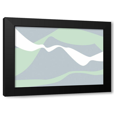 Mountain Waves Black Modern Wood Framed Art Print with Double Matting by 1x Studio II