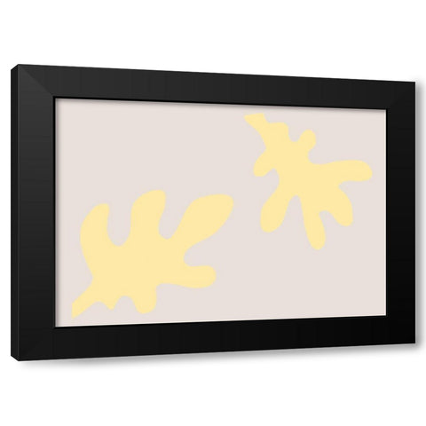 Leaves Yellow Black Modern Wood Framed Art Print with Double Matting by 1x Studio II