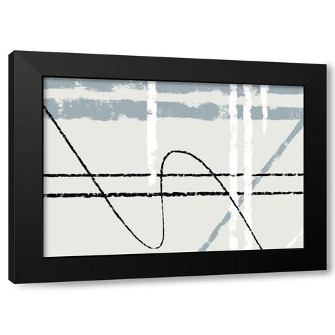 Messy Lines 02 Black Modern Wood Framed Art Print by 1x Studio II