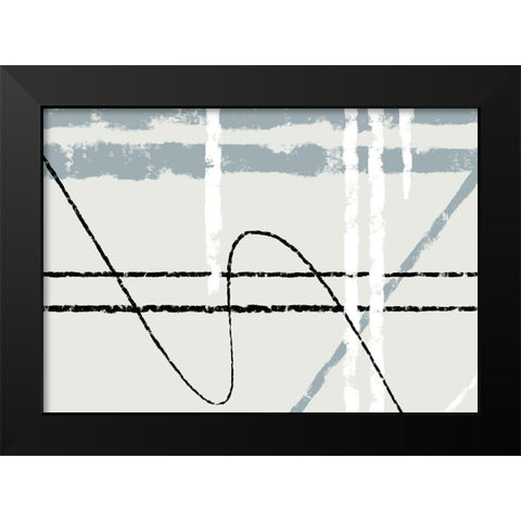 Messy Lines 02 Black Modern Wood Framed Art Print by 1x Studio II