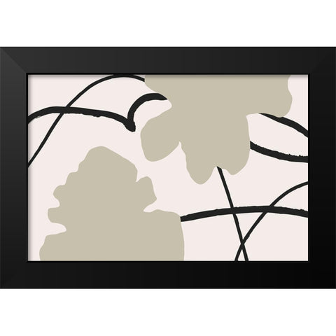 Flower wall 02 Black Modern Wood Framed Art Print by 1x Studio II