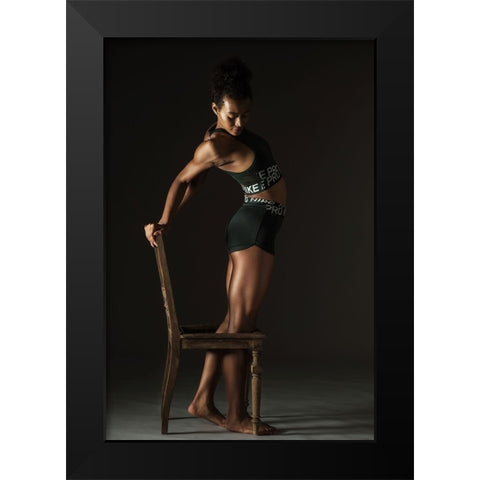 About Using A Chair I Black Modern Wood Framed Art Print by K. Schoeps, Axel