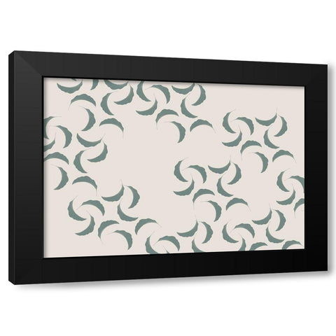 Green Banana Leaves Black Modern Wood Framed Art Print by 1x Studio II