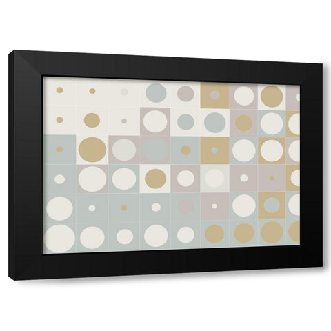 Bubble Cubes Black Modern Wood Framed Art Print with Double Matting by 1x Studio II