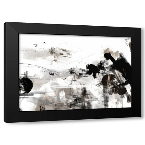 Splash wall Black Modern Wood Framed Art Print with Double Matting by 1x Studio II
