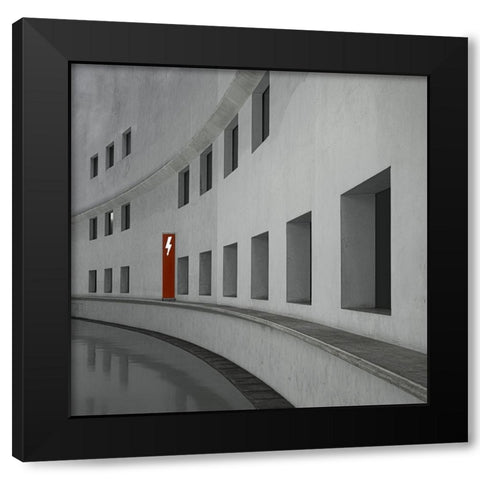 Cite De La Musique Black Modern Wood Framed Art Print by Schuster, Inge