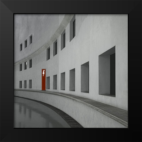 Cite De La Musique Black Modern Wood Framed Art Print by Schuster, Inge