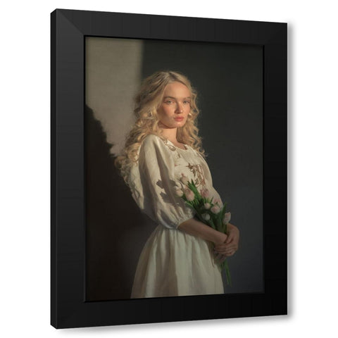 Bianka Black Modern Wood Framed Art Print with Double Matting by Durisova, Michaela