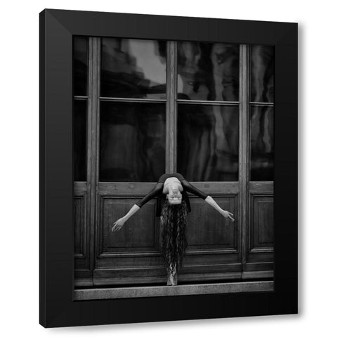 Taisia Black Modern Wood Framed Art Print with Double Matting by Kapsha, Eduards