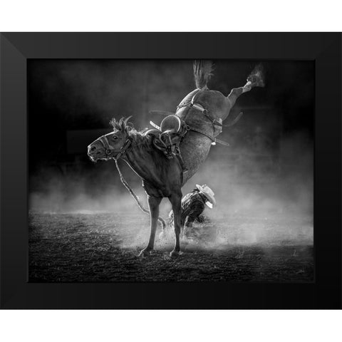 WhoS Win Black Modern Wood Framed Art Print by Ma, Frank