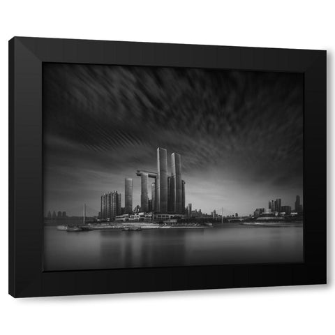 Full Sail Black Modern Wood Framed Art Print with Double Matting by Wang, Alvin