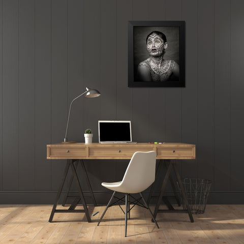 A Painted Lady Black Modern Wood Framed Art Print by Bhattacharyya, Partha