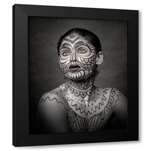 A Painted Lady Black Modern Wood Framed Art Print with Double Matting by Bhattacharyya, Partha