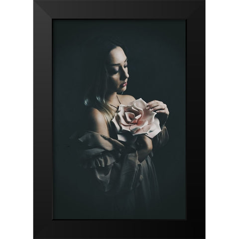 Flowers Black Modern Wood Framed Art Print by Kurz, Christian