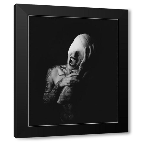 the scream Black Modern Wood Framed Art Print with Double Matting by Kurz, Christian