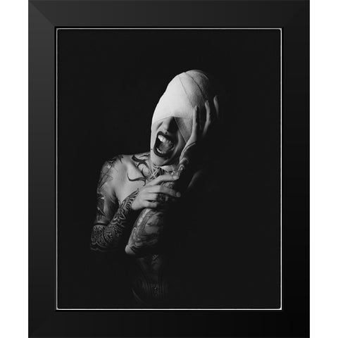 the scream Black Modern Wood Framed Art Print by Kurz, Christian