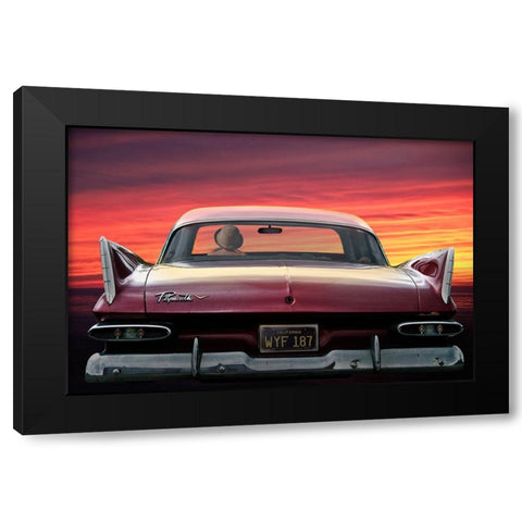 PLYMOUTH SAVOY Black Modern Wood Framed Art Print with Double Matting by Butterworth, Larry