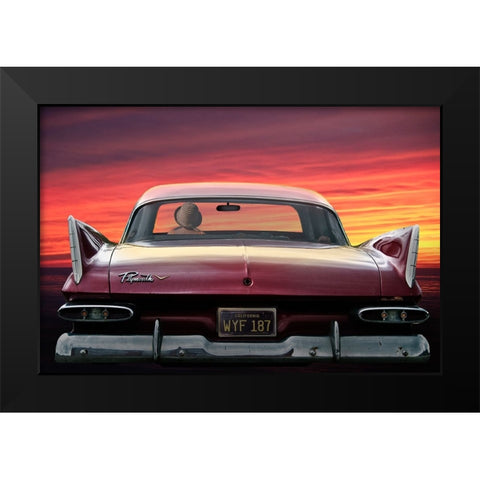 PLYMOUTH SAVOY Black Modern Wood Framed Art Print by Butterworth, Larry