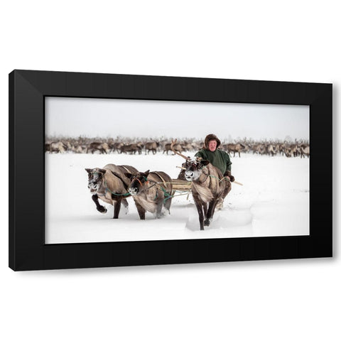 Semjon Black Modern Wood Framed Art Print by Rebro, Marcel