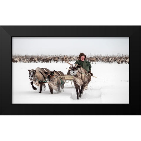 Semjon Black Modern Wood Framed Art Print by Rebro, Marcel