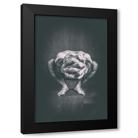 Body Portrait Black Modern Wood Framed Art Print with Double Matting by Saeidinia, Afshin