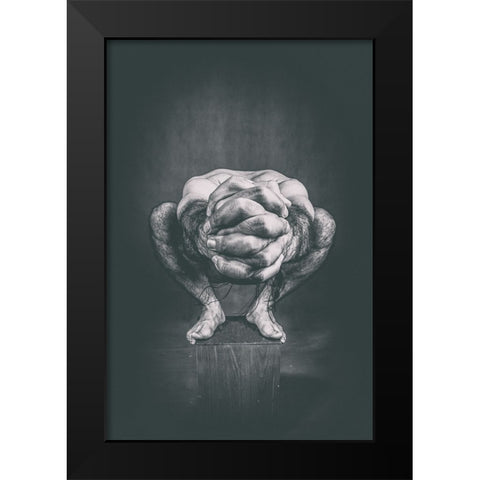 Body Portrait Black Modern Wood Framed Art Print by Saeidinia, Afshin