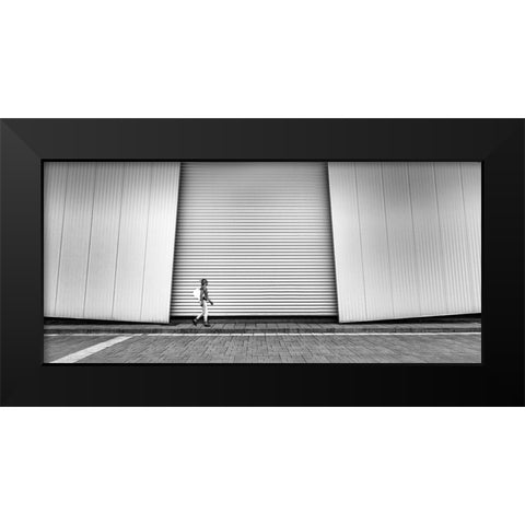Street Black Modern Wood Framed Art Print by Toniolo, Giorgio