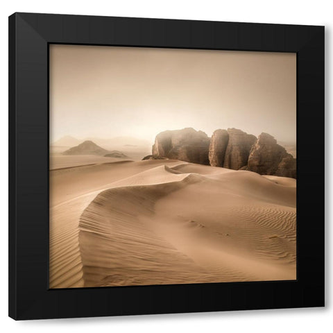 Erg Admer Black Modern Wood Framed Art Print by Billet, Jean-Luc