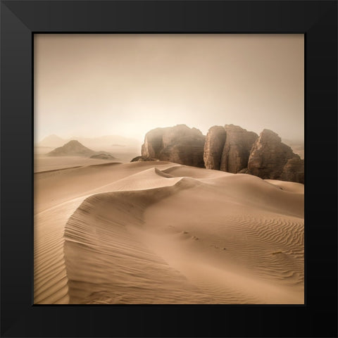 Erg Admer Black Modern Wood Framed Art Print by Billet, Jean-Luc