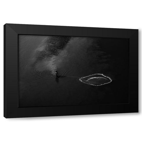 The Way Of Life Dominated By Water Black Modern Wood Framed Art Print with Double Matting by Biswas, Kuntal