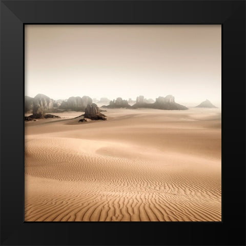 Erg Admer Black Modern Wood Framed Art Print by Billet, Jean-Luc