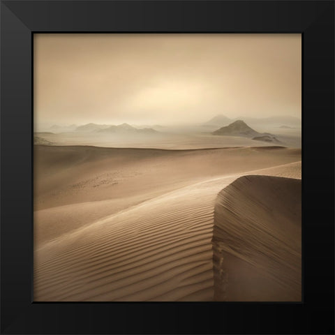 Erg Admer Black Modern Wood Framed Art Print by Billet, Jean-Luc