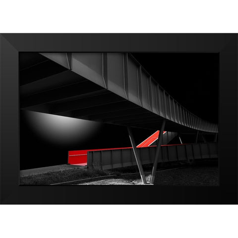 The Red Slide Black Modern Wood Framed Art Print by Weber, Roland