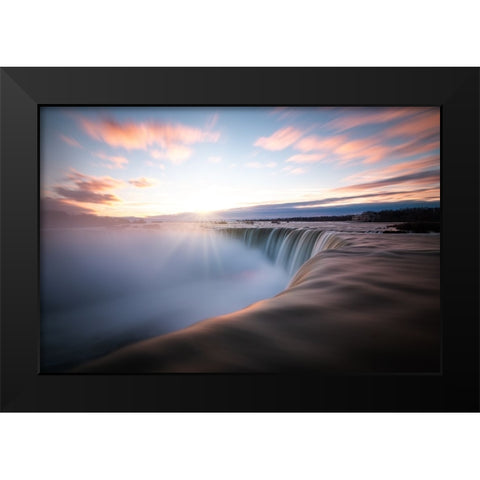 Niagara Black Modern Wood Framed Art Print by Schaarschmidt, Christoph