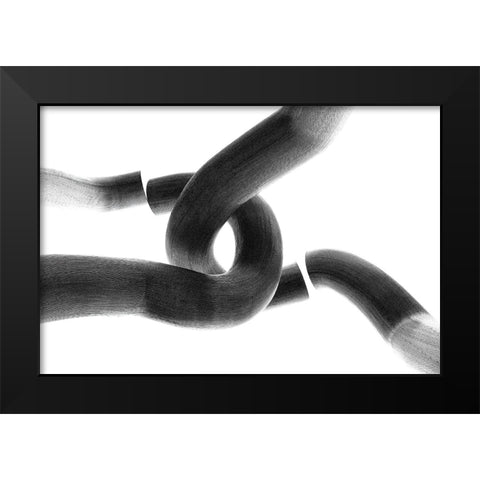 Interlocked Black Modern Wood Framed Art Print by Morais, Stephan