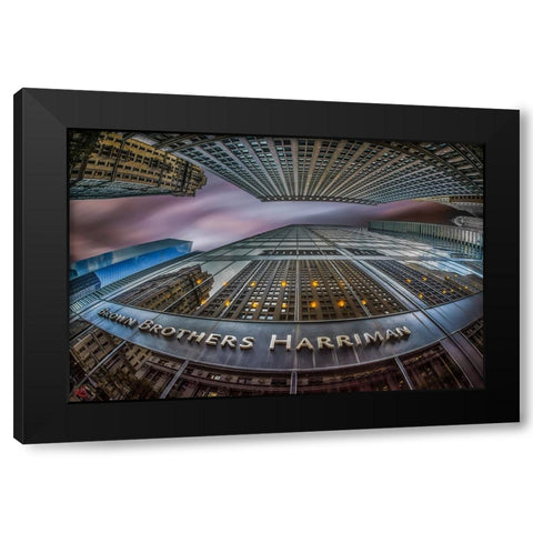 Downtown Manhattan! Black Modern Wood Framed Art Print with Double Matting by Abu Milad, Emil