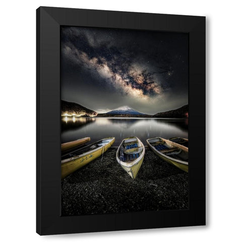 Milky Way on the Fuji Black Modern Wood Framed Art Print by Suzuki, Daiki