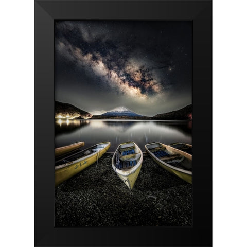 Milky Way on the Fuji Black Modern Wood Framed Art Print by Suzuki, Daiki