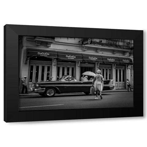 Habana Street Black Modern Wood Framed Art Print with Double Matting by Morishige, Koji