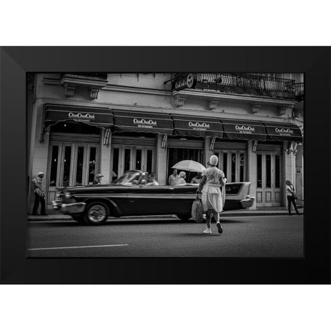 Habana Street Black Modern Wood Framed Art Print by Morishige, Koji