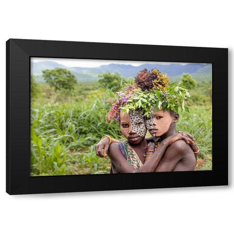 2 Halves Black Modern Wood Framed Art Print by Wiener, Iris