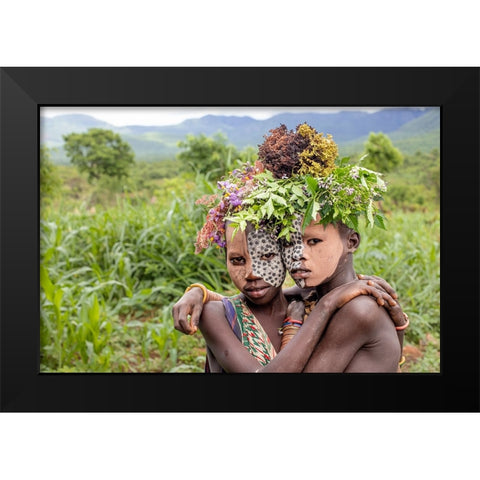 2 Halves Black Modern Wood Framed Art Print by Wiener, Iris