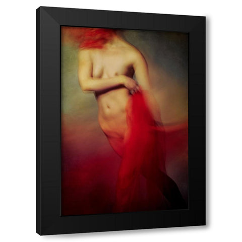 Red Iv Black Modern Wood Framed Art Print by miriana
