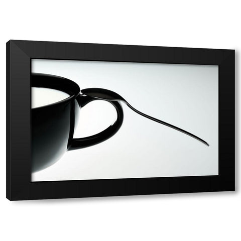 MILK Black Modern Wood Framed Art Print with Double Matting by Sokac, Drazen