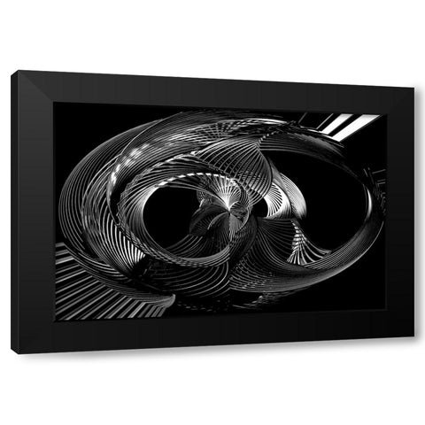 Twisted Black Modern Wood Framed Art Print by Wechsler, Robin