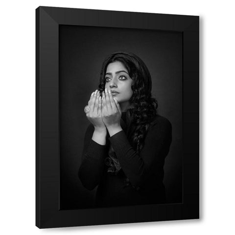 Ibadat Black Modern Wood Framed Art Print by Bhattacharyya, Partha