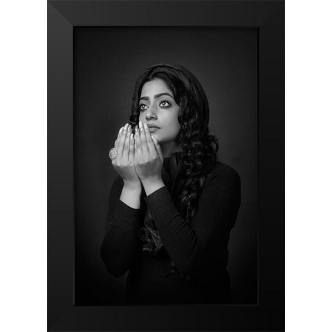 Ibadat Black Modern Wood Framed Art Print by Bhattacharyya, Partha