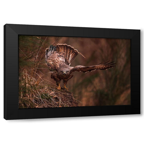 Going Away Black Modern Wood Framed Art Print with Double Matting by J Ter, Gert