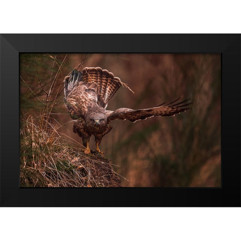 Going Away Black Modern Wood Framed Art Print by J Ter, Gert