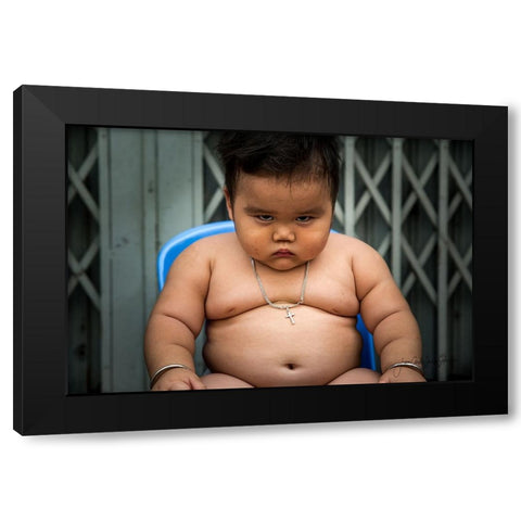 Angry Black Modern Wood Framed Art Print by Carlos Duran, Juan